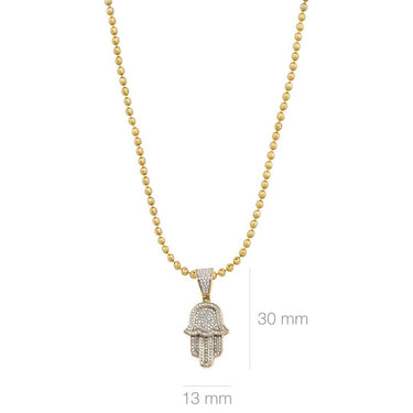 Yellow Diamond Hamsa Pendant in 10k Yellow Gold 0.30 Ctw